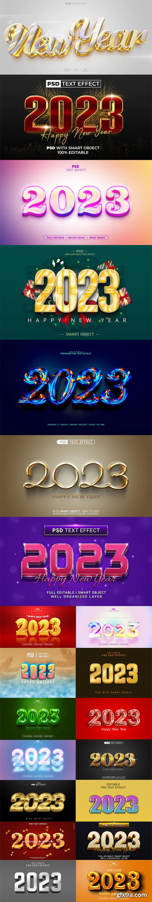 Happy New Year 2023 - 20+ Premium Text Effects for Photoshop Happy New Year 2023 - 20+ Premium Text Effects for Photoshop
