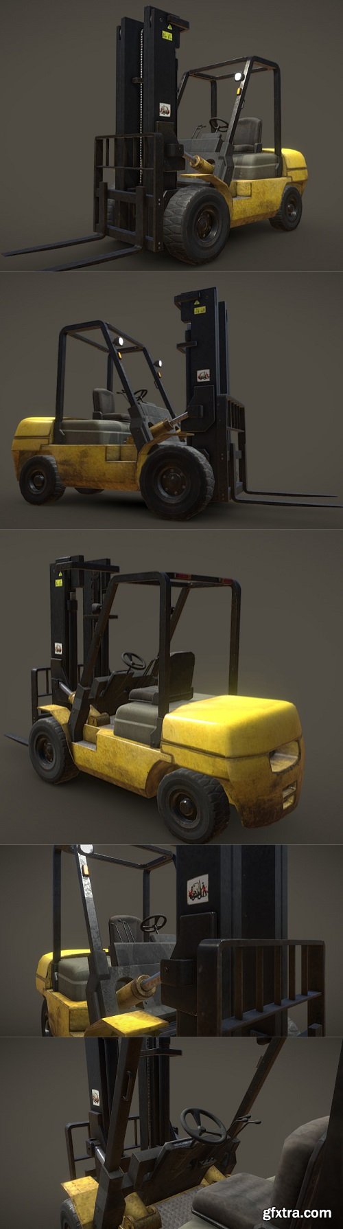 Forklift Truck - Low Poly 3D Model