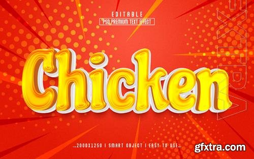 PSD chicken 3d text effect style PSD chicken 3d text effect style