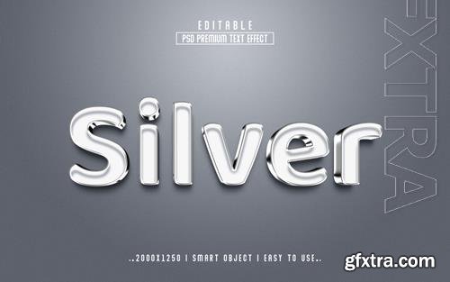 PSD silver 3d text effect style PSD silver 3d text effect style