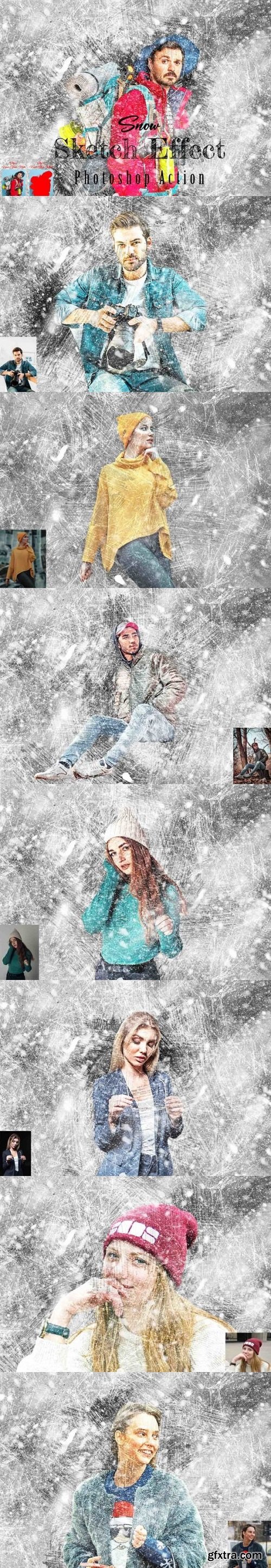 Snow Sketch Effect Photoshop Action