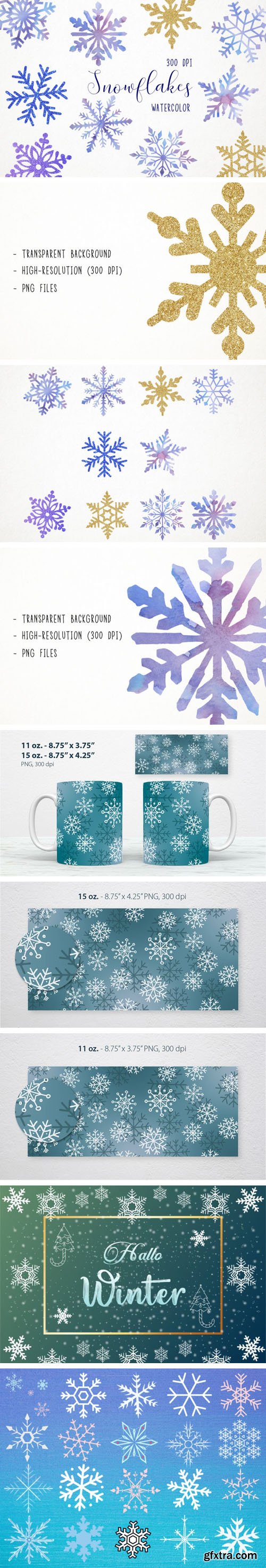 Snowflakes - Clipart Collection Snowflakes - Clipart Collection