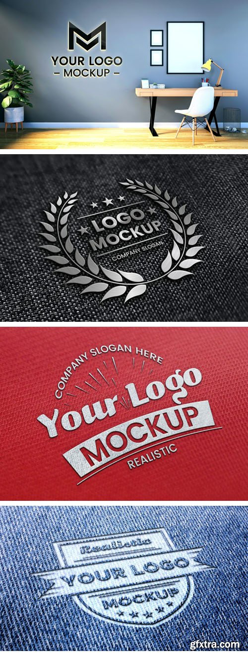 8 Realistic 3D Premium Quality Logos PSD Mockups Templates 8 Realistic 3D Premium Quality Logos PSD Mockups Templates