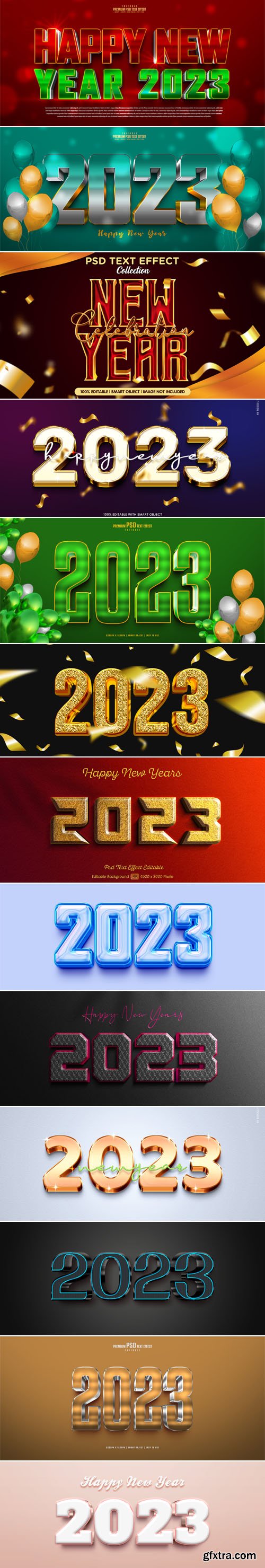 Happy New Year 2023 - 10+ Editable Premium Text Effect for Photoshop Happy New Year 2023 - 10+ Editable Premium Text Effect for Photoshop
