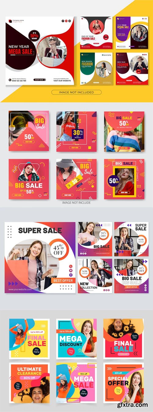 Social Media Sales Posts & Banners - Vector Templates Collection Social Media Sales Posts & Banners - Vector Templates Collection