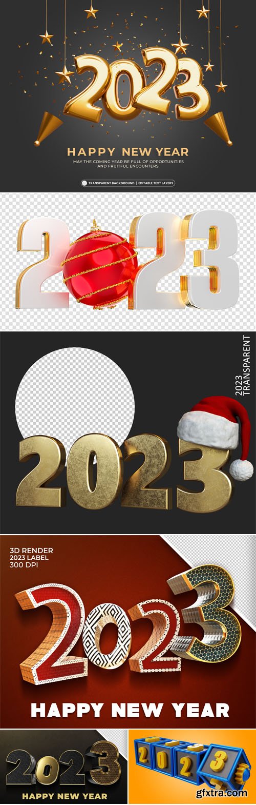 Happy New Year 2023 - 20+ 3D Renders PSD Templates Happy New Year 2023 - 20+ 3D Renders PSD Templates