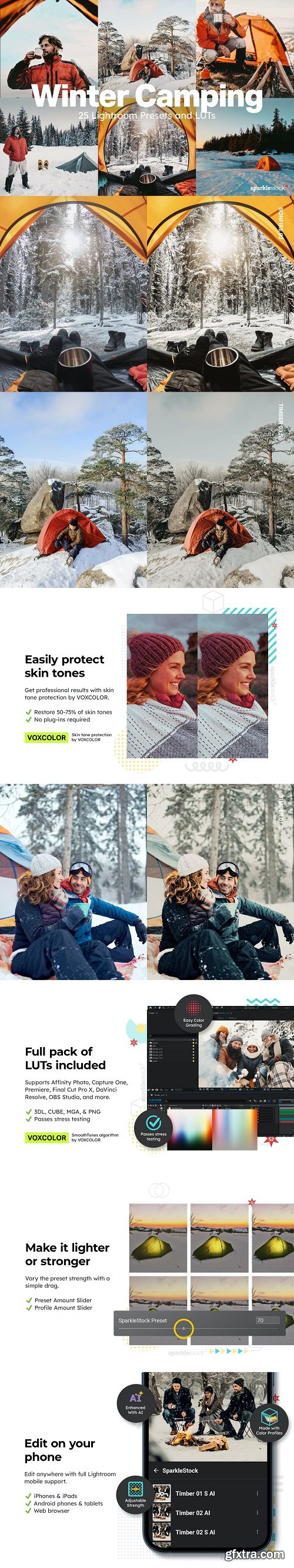 Creativemarket - 25 Winter Camping Lightroom Presets and LUTs 10983639