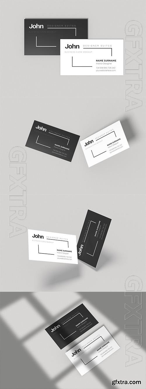 PSD business card mockup white with black design