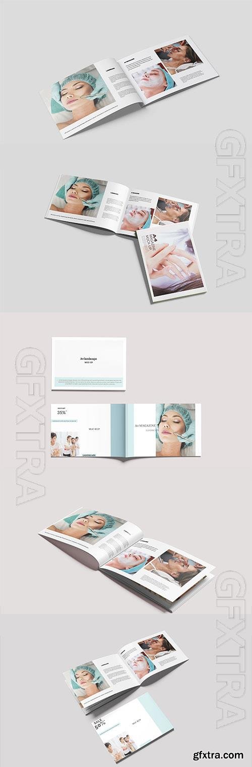 PSD a4 magazine landscape mockup PSD a4 magazine landscape mockup