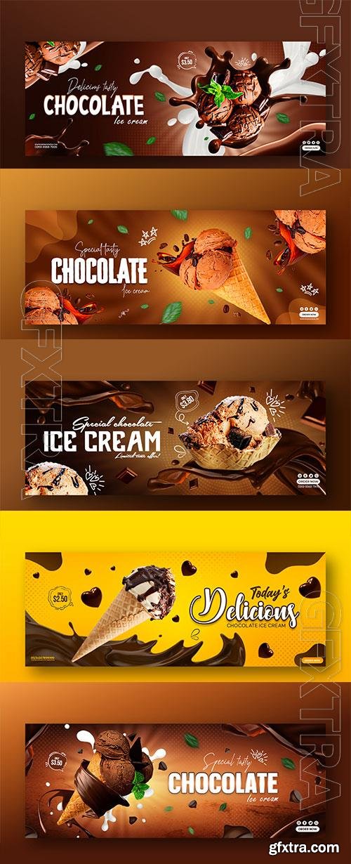 PSD ice cream cone social media template design PSD ice cream cone social media template design