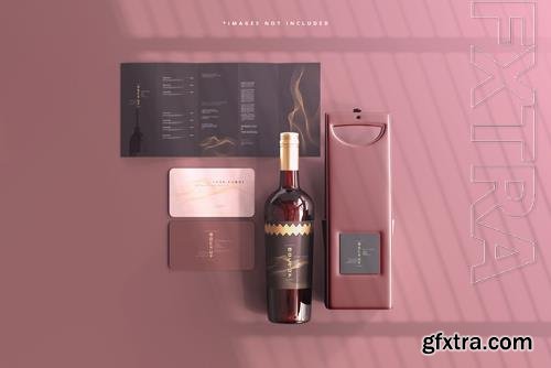 PSD wine branding mockup scene PSD wine branding mockup scene