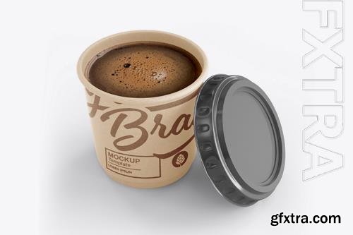 PSD paper cup with coffee mockup 3d render