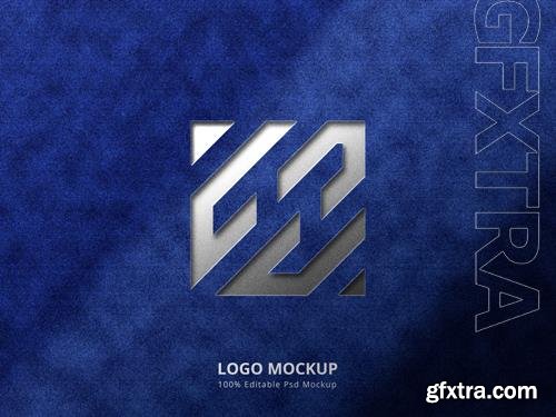 PSD emboss and deboss logo mockup on cloth background PSD emboss and deboss logo mockup on cloth background