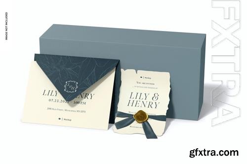 PSD ripped wedding card invitation mockup leaned PSD ripped wedding card invitation mockup leaned