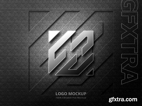 PSD 3d silver logo mockup and emboss logo mockup PSD 3d silver logo mockup and emboss logo mockup