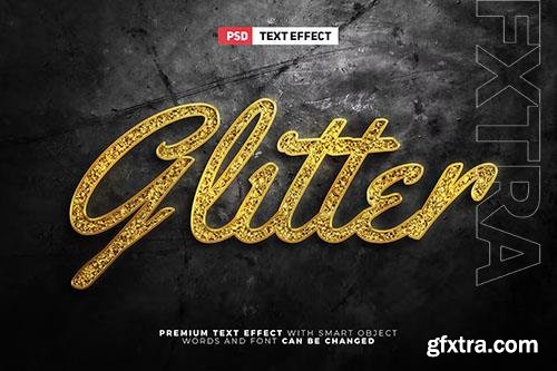 Luxury golden glitter text effect