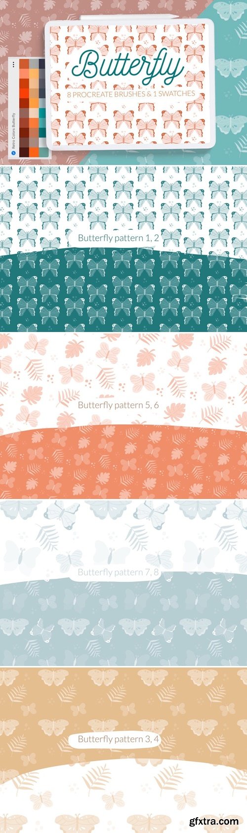 Butterfly Pattern Background Brushes 6B94XBA