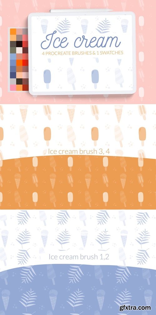 Ice Cream Retro Pattern Brushes Procreate 3JXHJBW