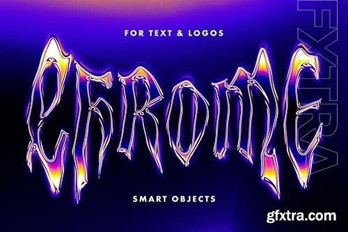 Chrome distorted text effect Chrome distorted text effect