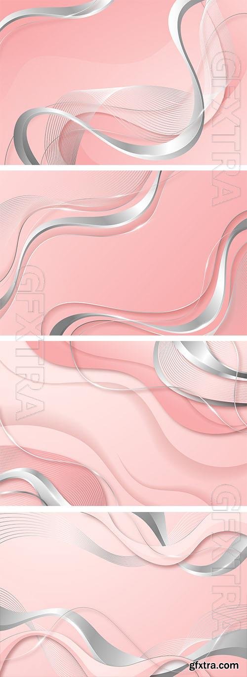 Vector realistic pink and silver background Vector realistic pink and silver background