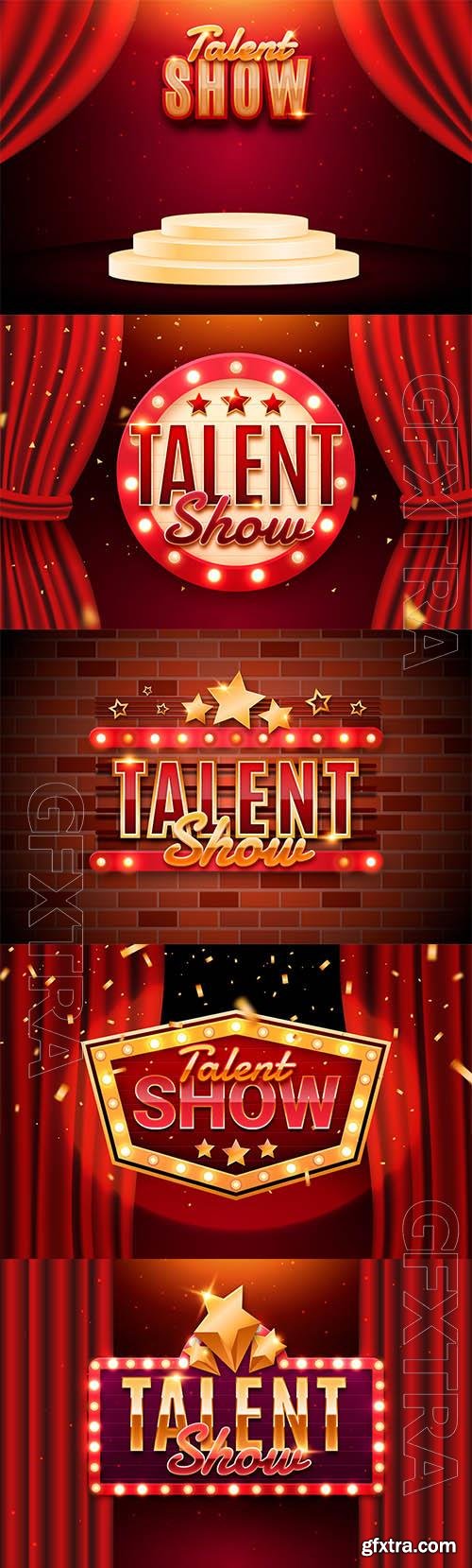 Vector realistic talent show background Vector realistic talent show background