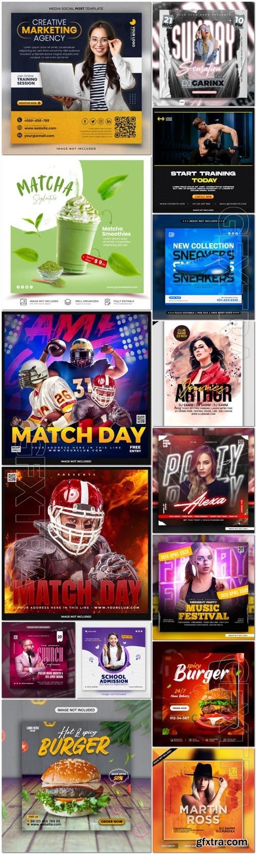 Flyer social media post, template banner psd set vol 29 Flyer social media post, template banner psd set vol 29