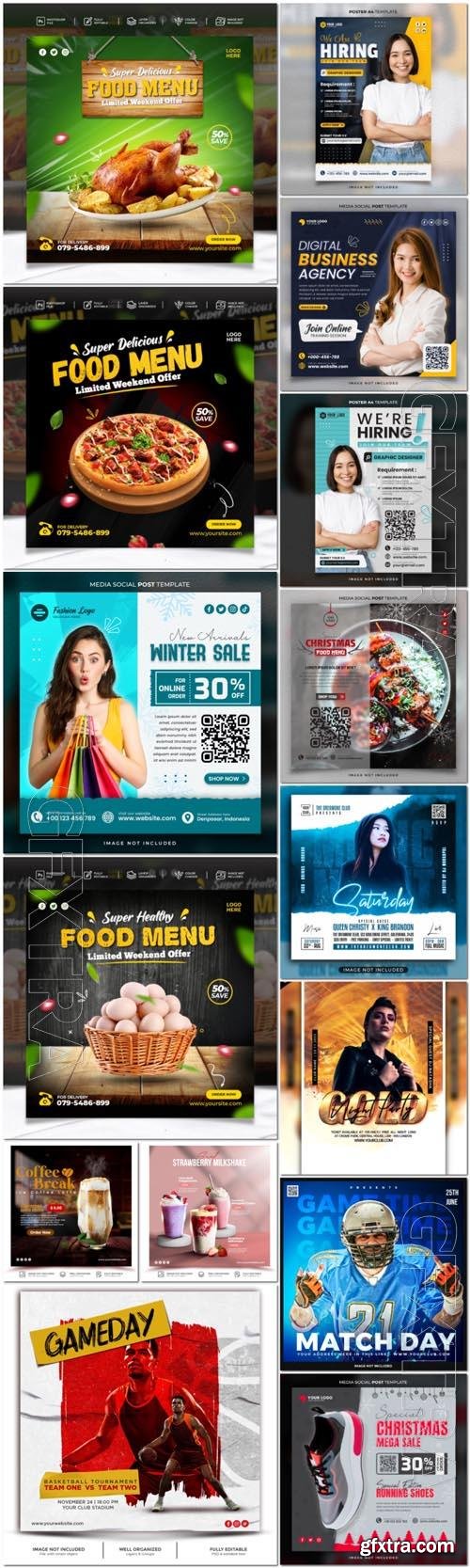 Flyer social media post, template banner psd set vol 32 Flyer social media post, template banner psd set vol 32