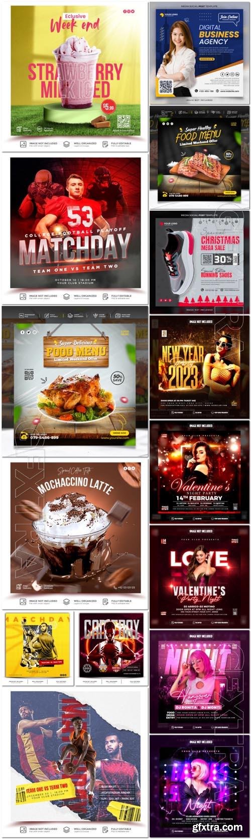 Flyer social media post, template banner psd set vol 36 Flyer social media post, template banner psd set vol 36