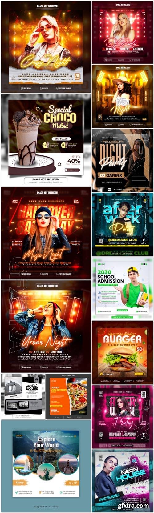 Flyer social media post, template banner psd set vol 34 Flyer social media post, template banner psd set vol 34