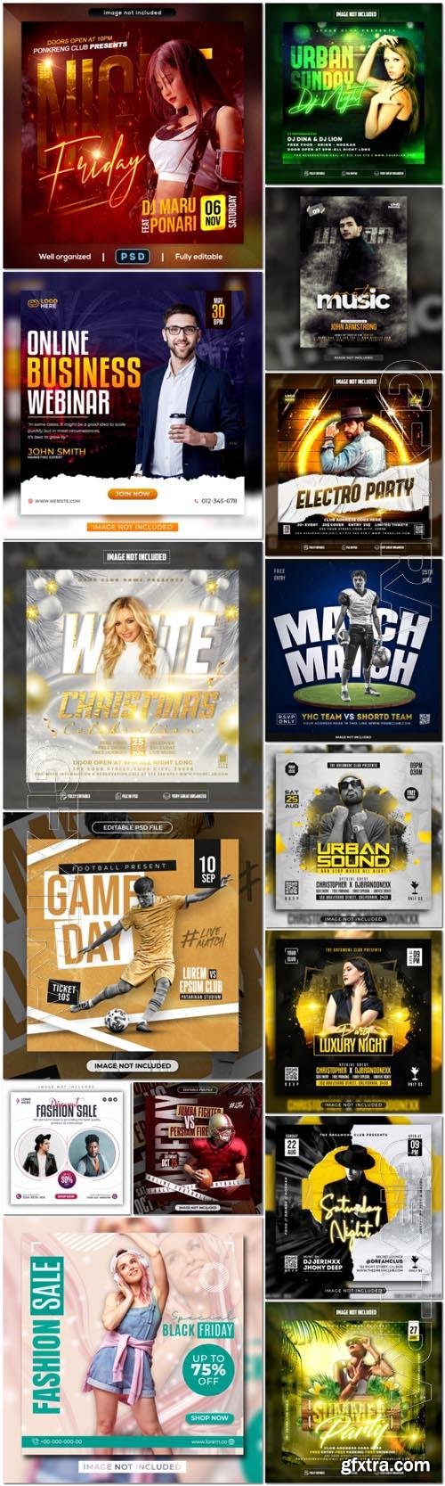 Flyer social media post, template banner psd set vol 37 Flyer social media post, template banner psd set vol 37