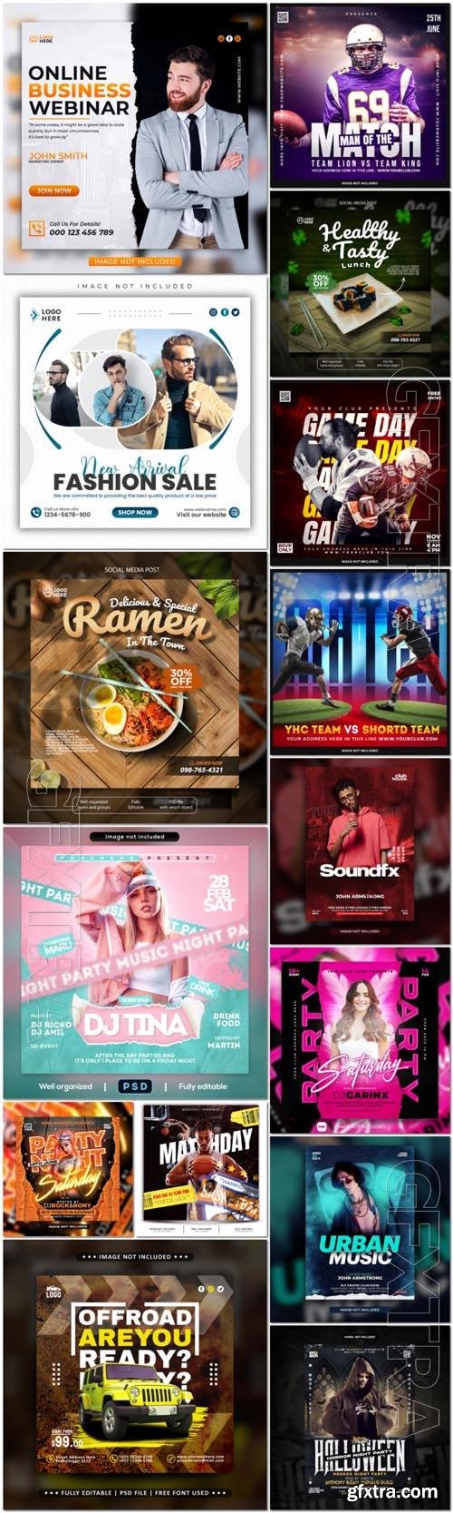 Flyer social media post, template banner psd set vol 30 Flyer social media post, template banner psd set vol 30