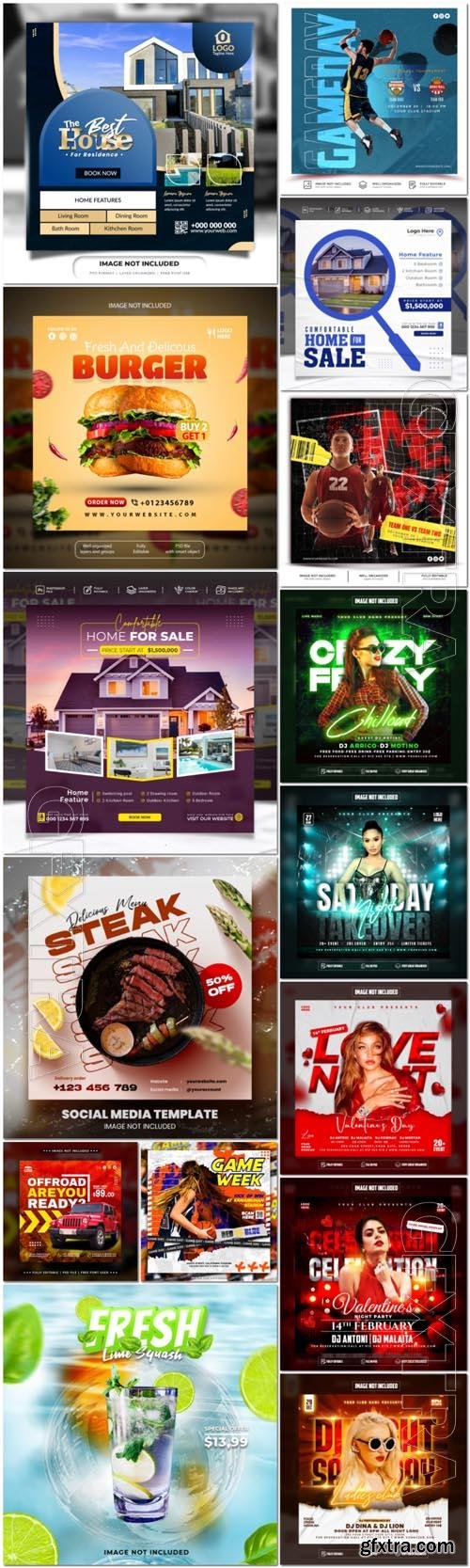 Flyer social media post, template banner psd set vol 35 Flyer social media post, template banner psd set vol 35