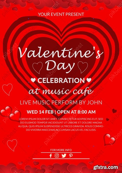 Happy Valentines Day Celebration Invitation Poster Or Banner 6916402