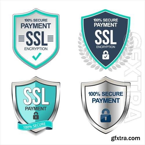 Vector collection of ssl protection secure icon vector illustration isolated on white background vol 2