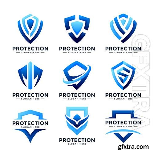 Vector shield protection logo collection Vector shield protection logo collection