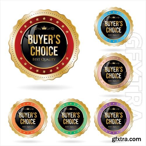 Vector collection of colorful premium quality badges and labels Vector collection of colorful premium quality badges and labels
