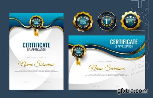 Vector blue certifitace of appreciation template Vector blue certifitace of appreciation template
