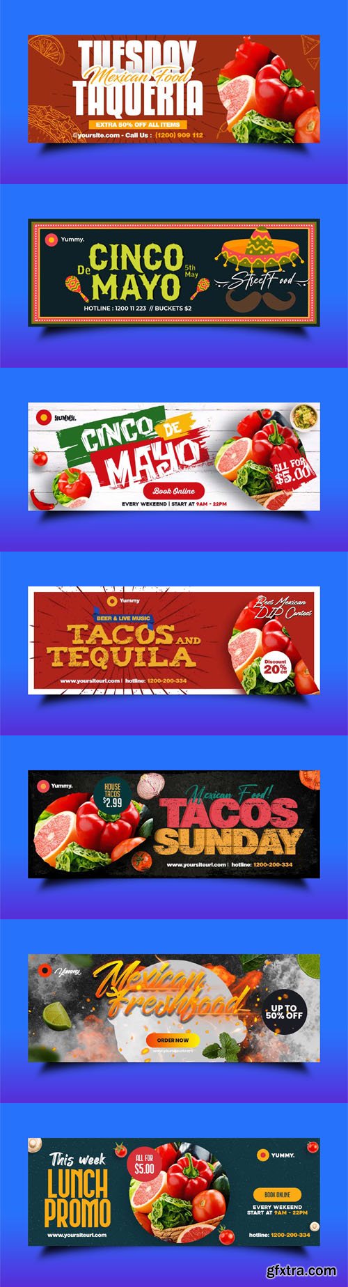 Creative Food Facebook Cover Designs PSD Templates