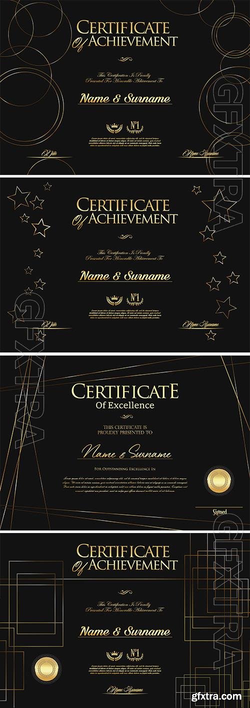 Vector certificate or diploma black and gold design vector illustration vol 2 Vector certificate or diploma black and gold design vector illustration vol 2