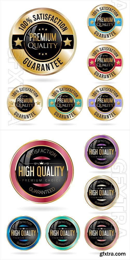 Vector collection of colorful premium quality badges and labels vol 2 Vector collection of colorful premium quality badges and labels vol 2