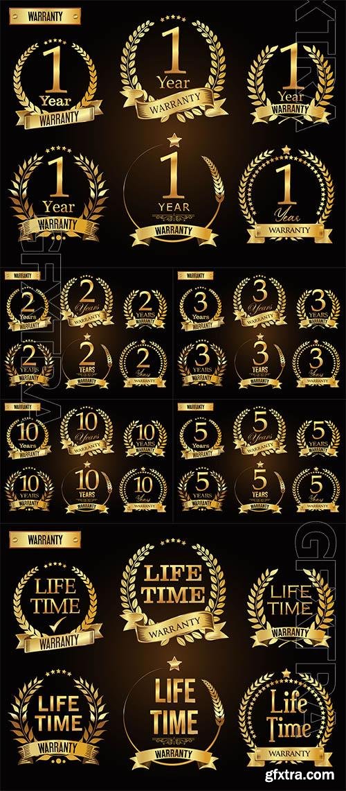Vector collection of customer satisfaction warranty guaranteed retro laurels Vector collection of customer satisfaction warranty guaranteed retro laurels
