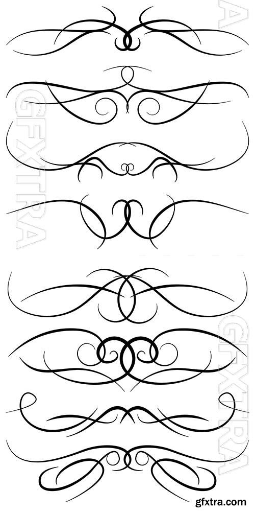 Vintage decorative curls swirls, borders, drawing vector elements Vintage decorative curls swirls, borders, drawing vector elements