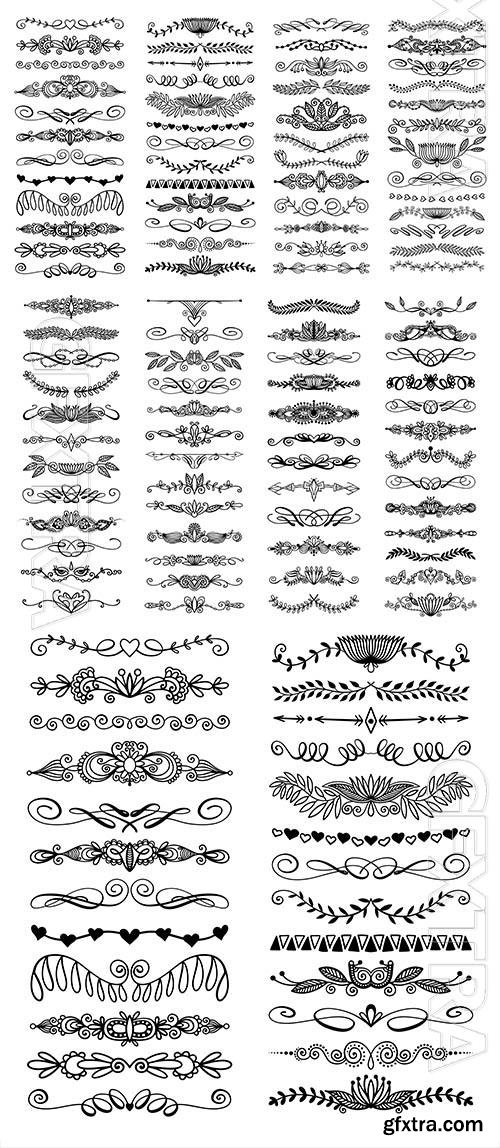 125 vector set doodle sketch drawing divider wedding card design element or page decoration 125 vector set doodle sketch drawing divider wedding card design element or page decoration