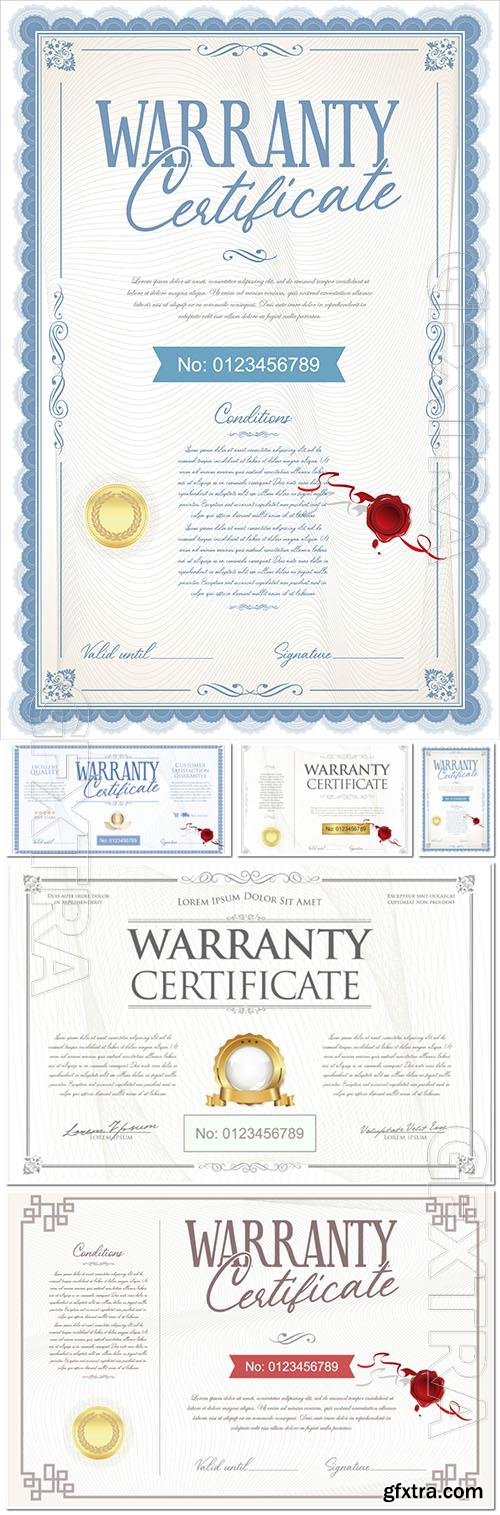 Vector warranty certificate retro vintage design vector illustration Vector warranty certificate retro vintage design vector illustration