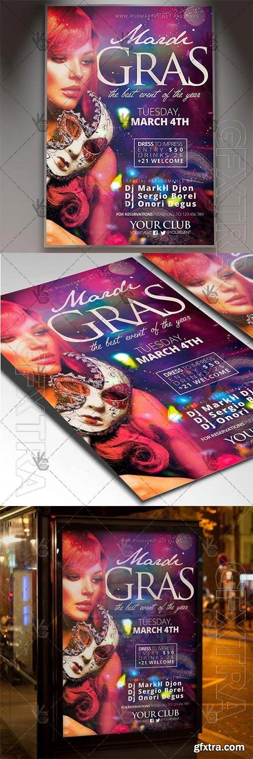Mardi gras event flyer psd Mardi gras event flyer psd