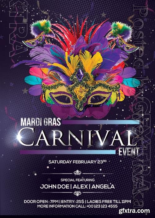 Mardi Gras Carnival Flyer Psd Mardi Gras Carnival Flyer Psd