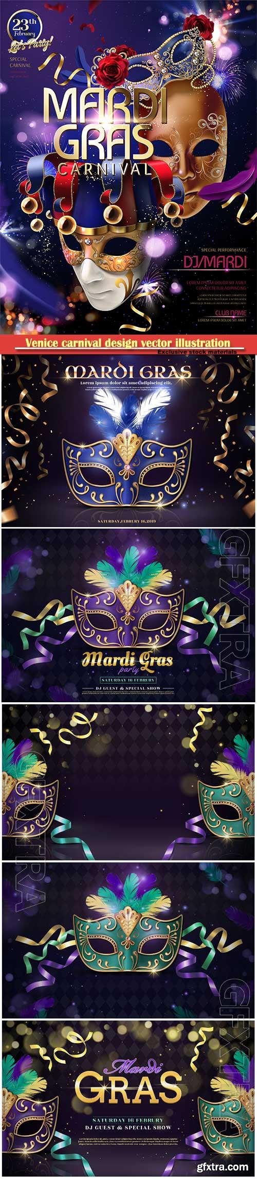Venice carnival design vector illustration, Mardi gras vol 4 Venice carnival design vector illustration, Mardi gras vol 4