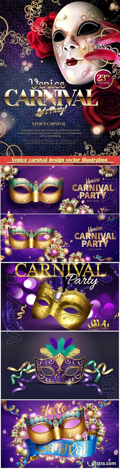 Venice carnival design vector illustration, Mardi gras vol 6 Venice carnival design vector illustration, Mardi gras vol 6