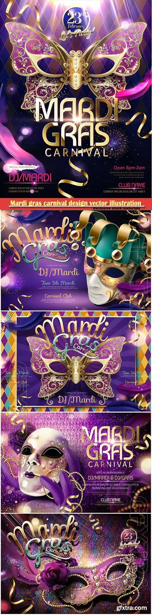 Mardi gras carnival design vector illustration Mardi gras carnival design vector illustration
