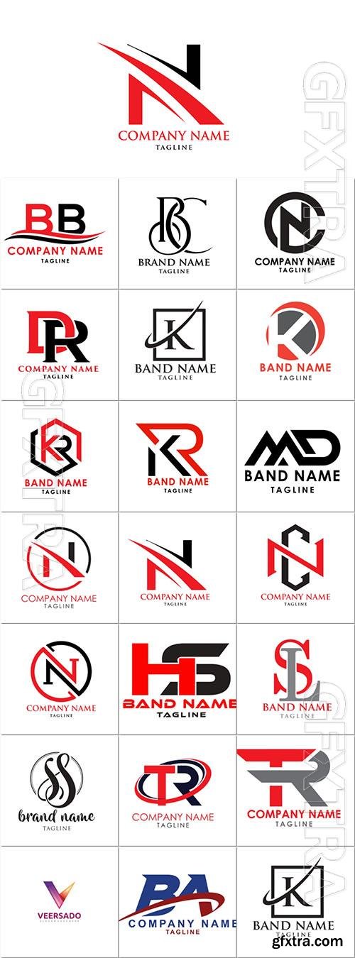 Vector typography logos design alphabet